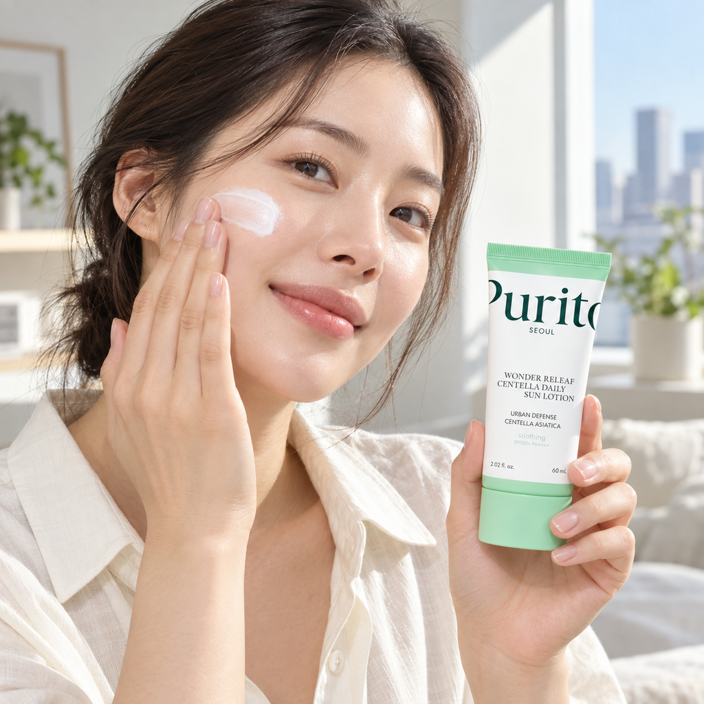 Purito SEOUL — Loción solar diaria Wonder Releaf con centella SPF50+ PA++++ · 60 ml