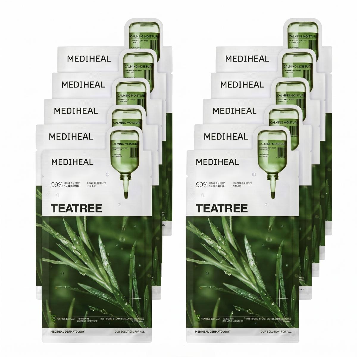 MEDIHEAL — Mascarilla esencial de árbol de té · 10 mascarillas