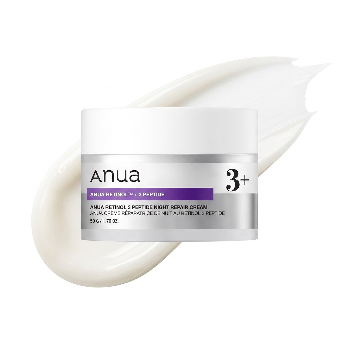 Anua — Crema reparadora nocturna con retinol y 3 péptidos · 50 g