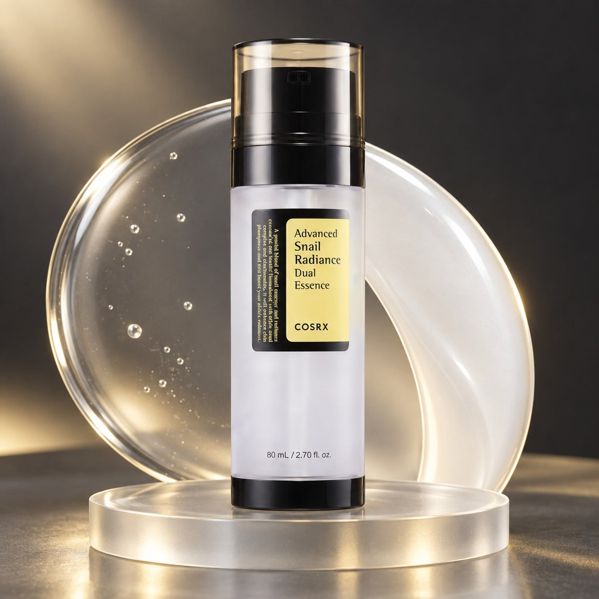 COSRX — Esencia dual iluminadora con mucina de caracol · 80 ml