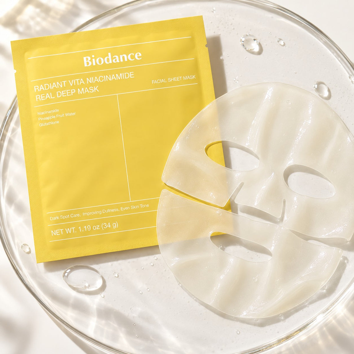 Biodance — Mascarilla intensiva iluminadora con vitaminas y niacinamida · 4 mascarillas