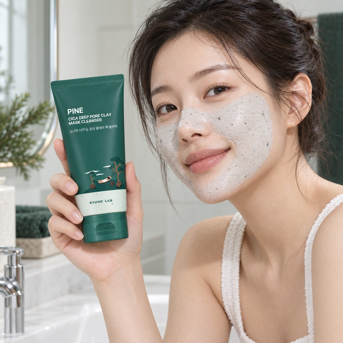 ROUND LAB — Limpiador y mascarilla de arcilla para poros con pino y centella · 150 ml