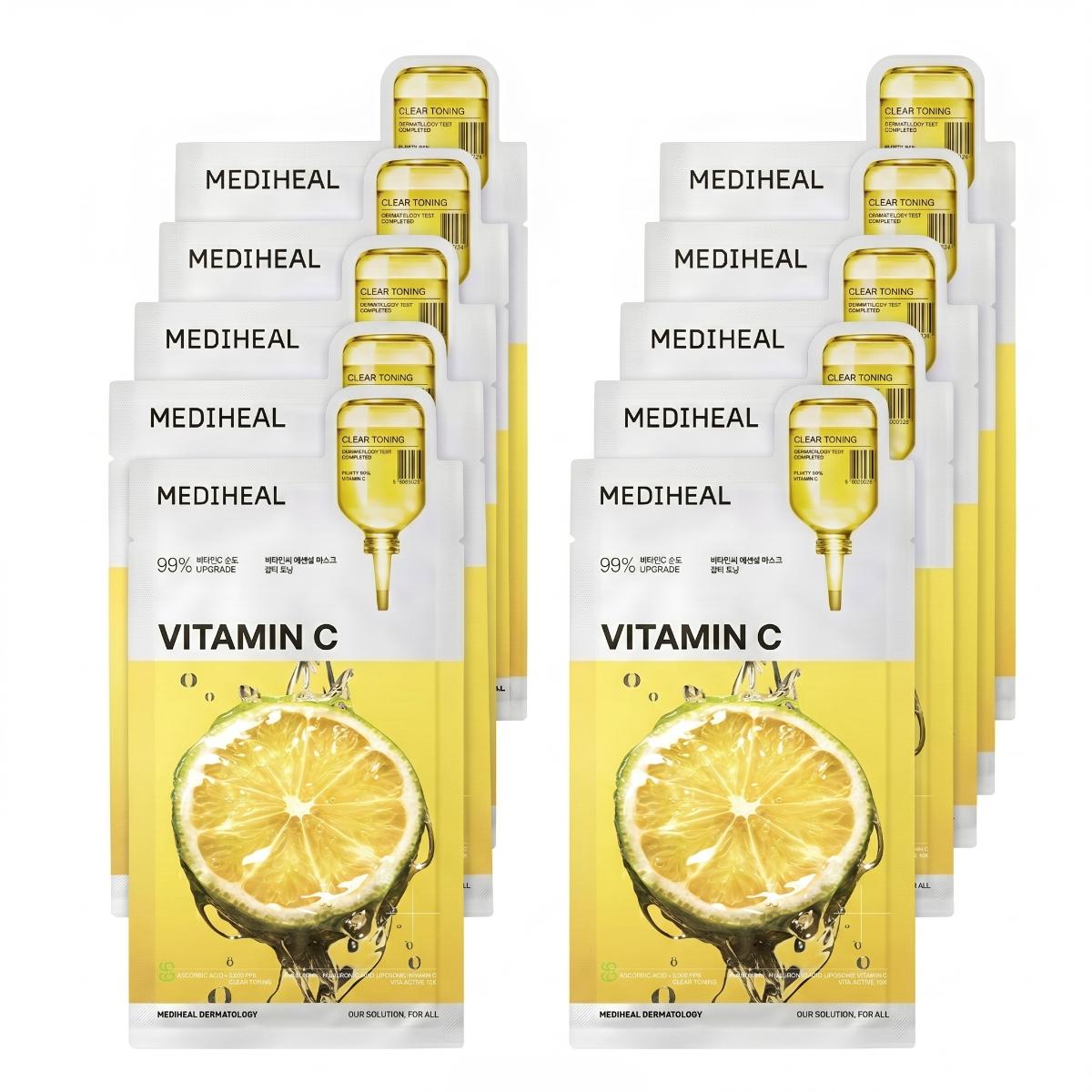 MEDIHEAL — Mascarilla esencial de vitamina C · 10 mascarillas