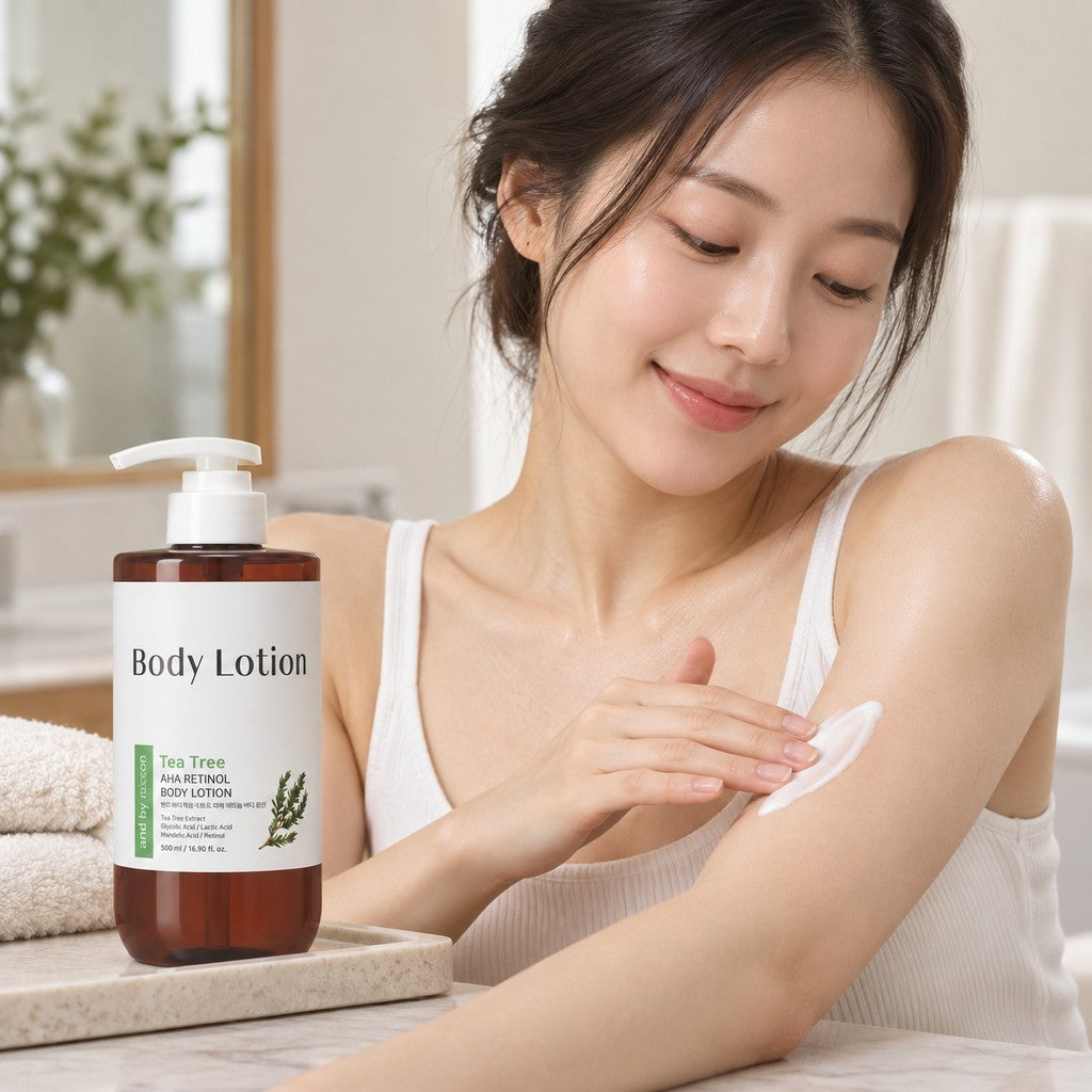 and by mixsoon — Loción corporal con árbol de té, AHA y retinol · 500 ml