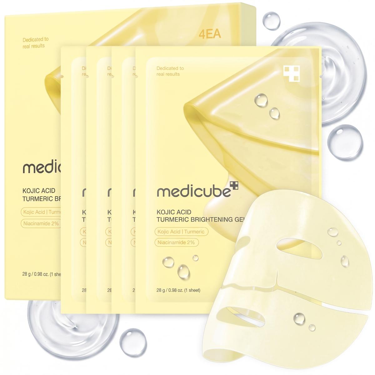 MEDICUBE — Mascarilla de gel con ácido kójico y cúrcuma · 4 unidades