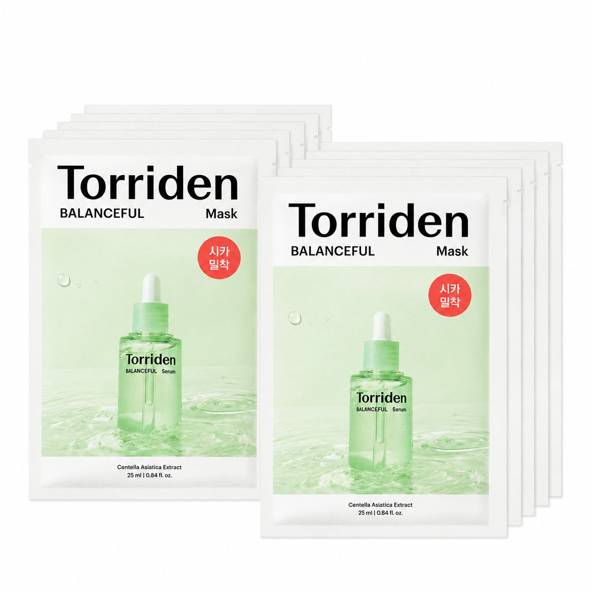 Torriden — Mascarilla calmante BALANCEFUL con centella · 10 mascarillas