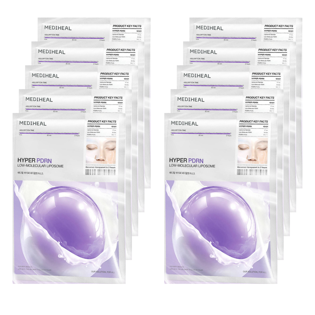 MEDIHEAL — Mascarilla intensiva de gel con PDRN · 10 mascarillas