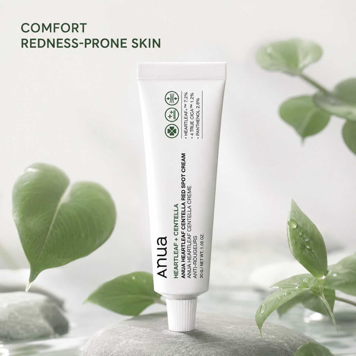 Anua — Crema calmante para rojeces con Houttuynia cordata y centella · 30 g