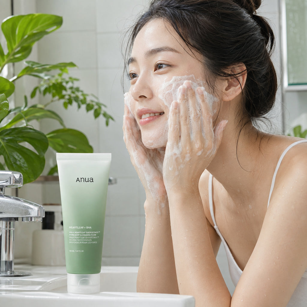 Anua — Espuma limpiadora profunda para poros con Houttuynia cordata y Quercetinol™ · 150 ml
