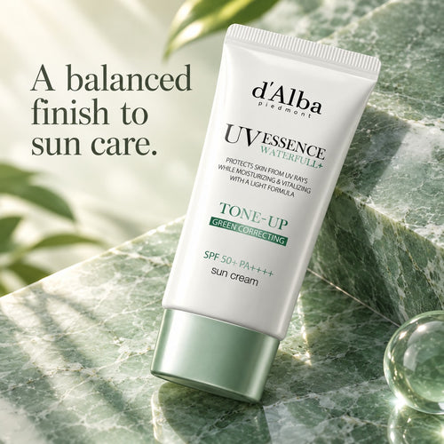 d'Alba — Crema solar iluminadora verde con liposomas de árbol de té · 50 ml