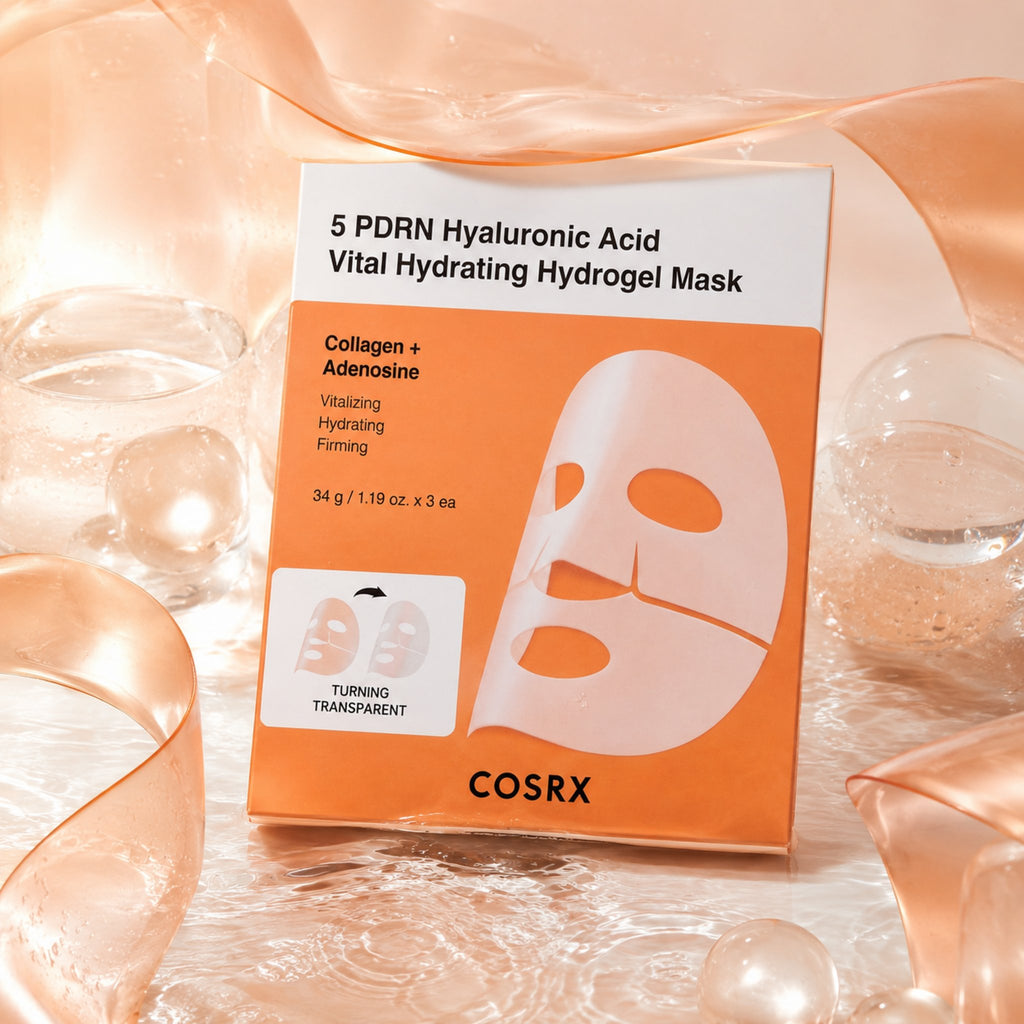 COSRX — Mascarilla de hidrogel hidratante con PDRN 5 y ácido hialurónico · 3 mascarillas