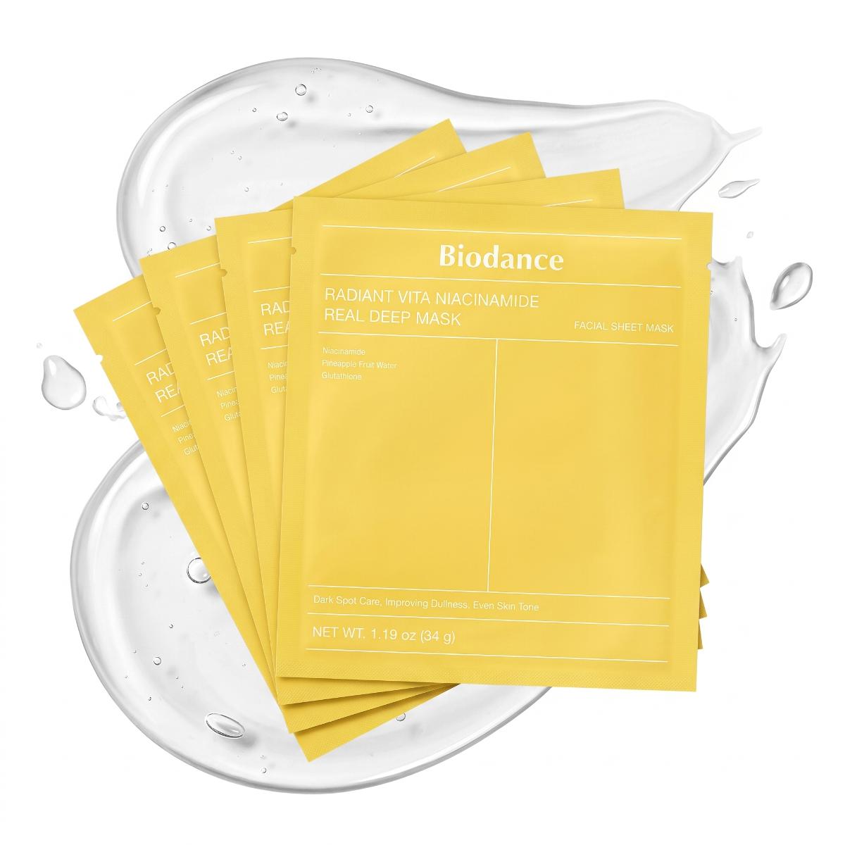 Biodance — Mascarilla intensiva iluminadora con vitaminas y niacinamida · 4 mascarillas