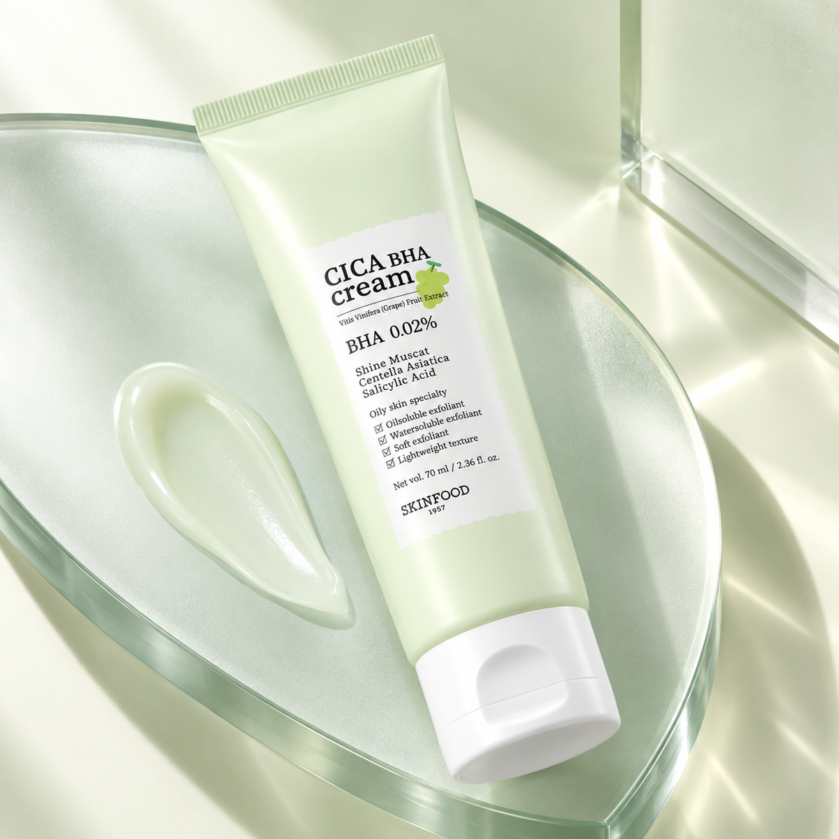 SKINFOOD — Crema con uva moscatel, centella y BHA · 70 ml