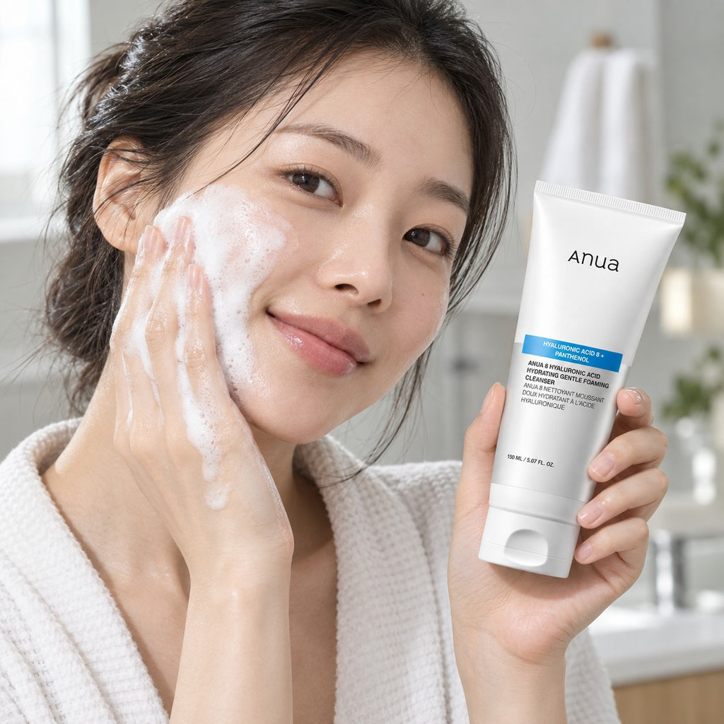 Anua — Limpiador suave en espuma con 8 tipos de ácido hialurónico · 150 ml