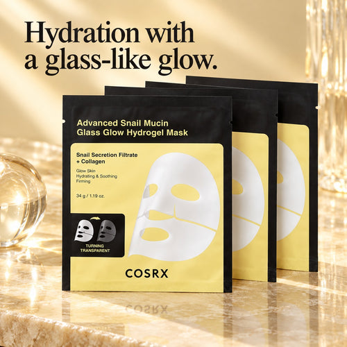 COSRX — Mascarilla de hidrogel iluminadora con mucina de caracol · 3 mascarillas