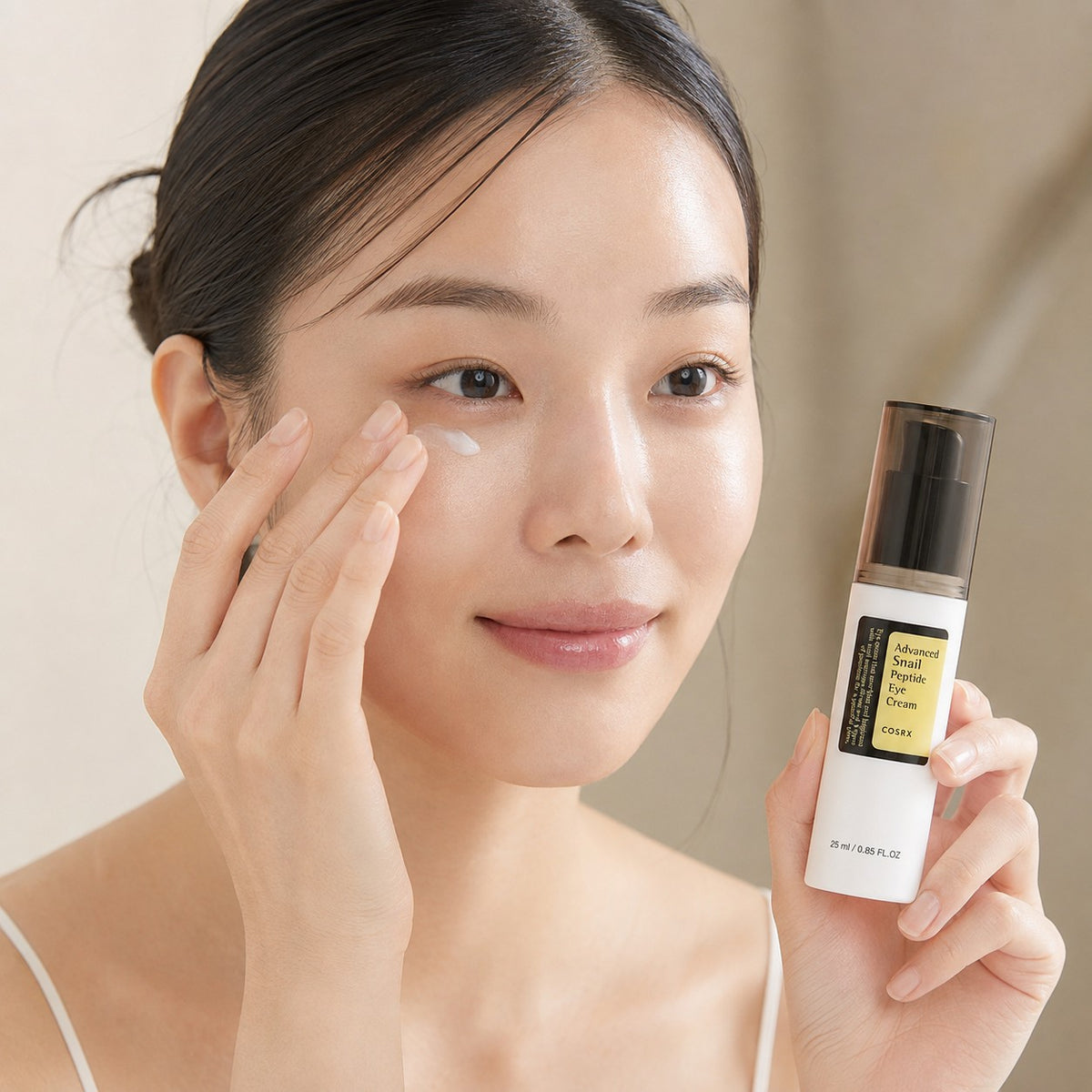 COSRX — Contorno de ojos con mucina de caracol y péptidos · 25 ml
