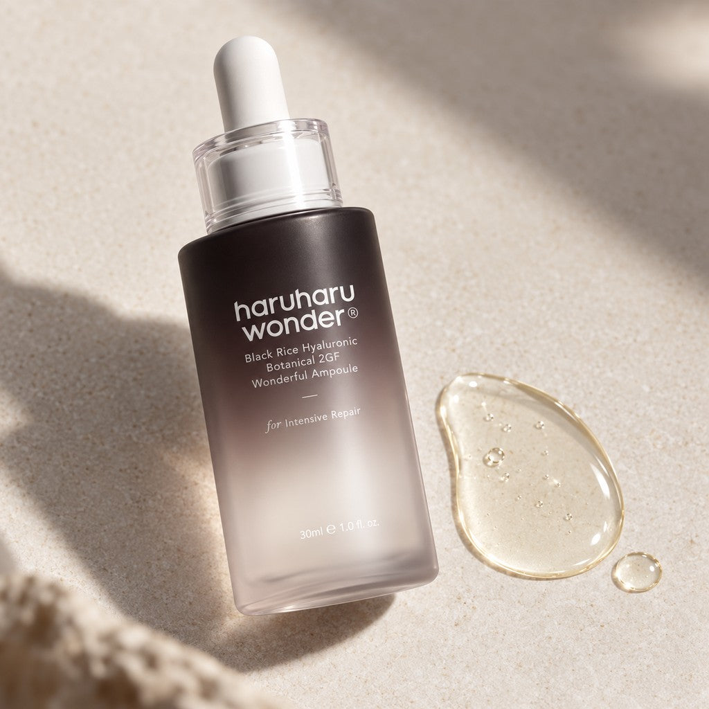 haruharu wonder — Sérum concentrado botánico 2GF con arroz negro y ácido hialurónico · 30 ml