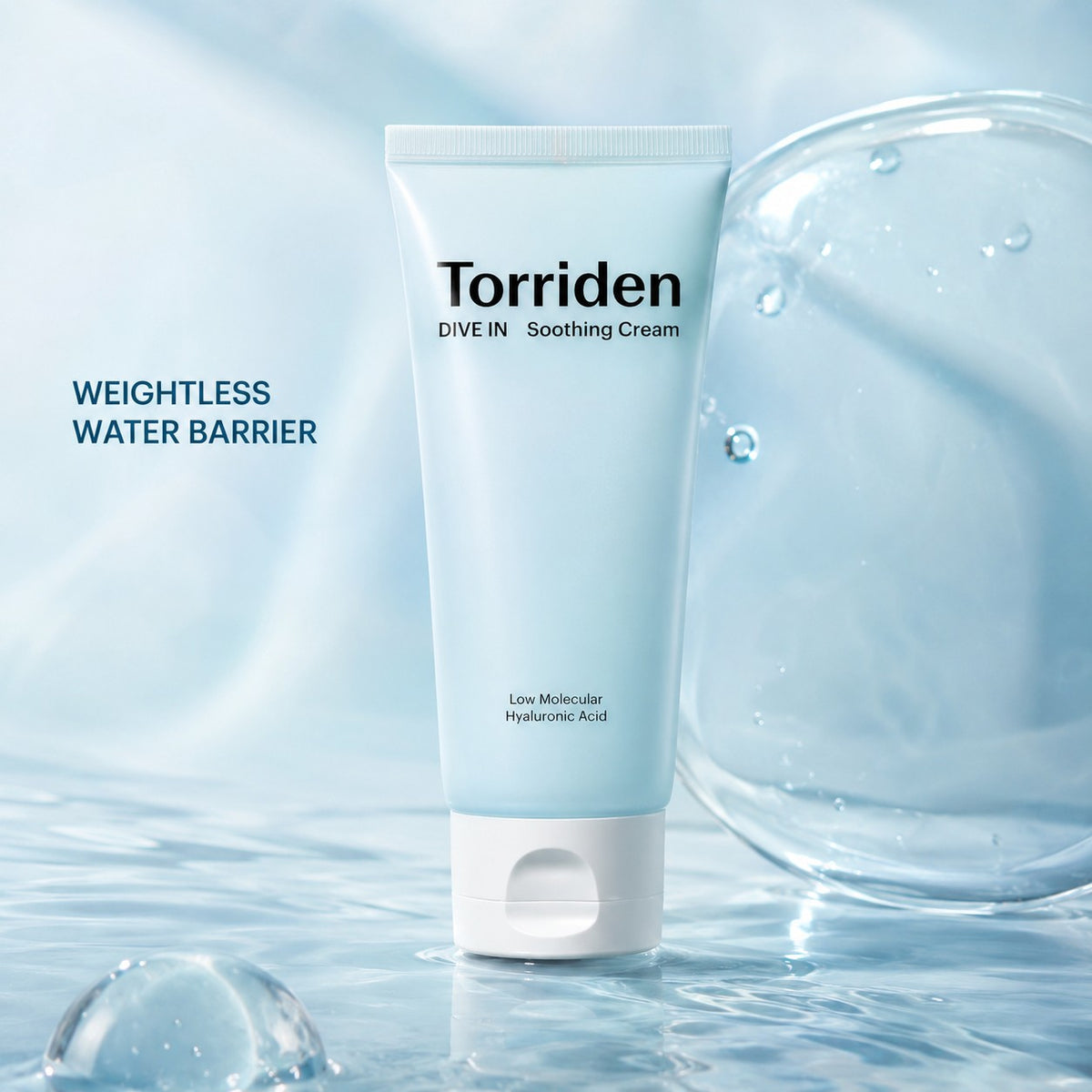 Torriden — Crema calmante en tubo DIVE IN con ácido hialurónico de bajo peso molecular · 100 ml