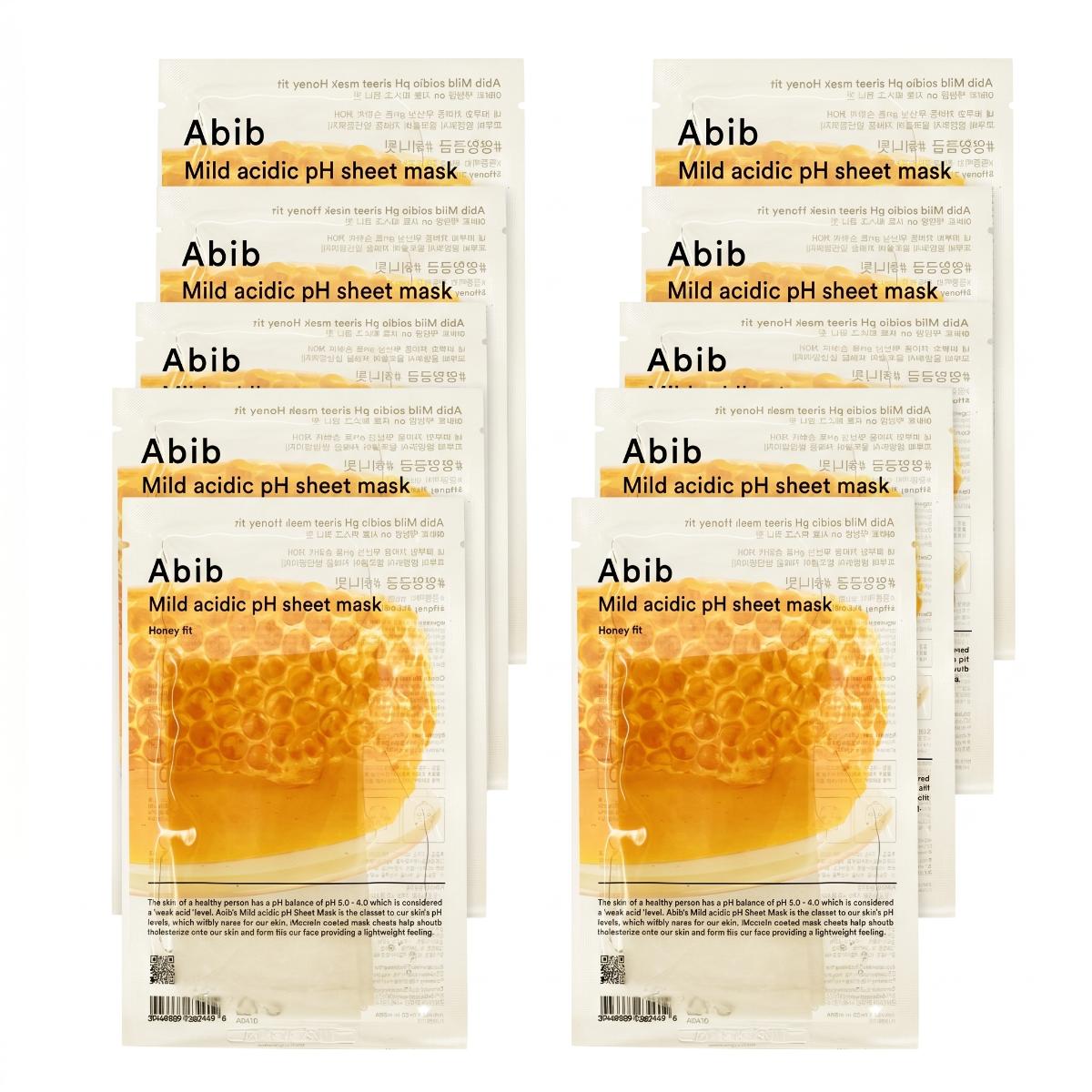 Abib — Mascarilla de tejido con pH ligeramente ácido y miel · 10 mascarillas