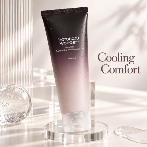 haruharu wonder — Gel limpiador suave de arroz negro con triple AHA · 100 ml