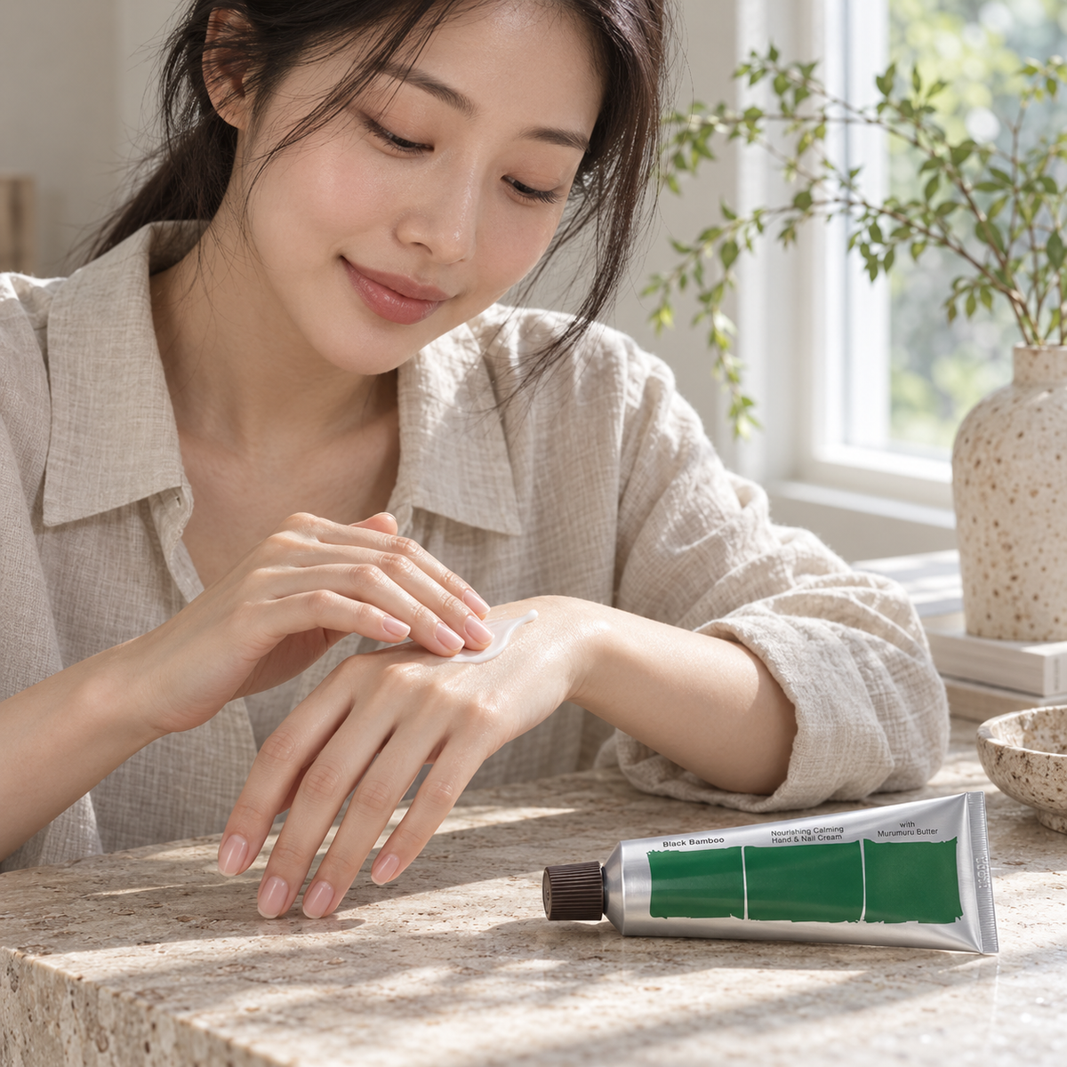 haruharu wonder — Crema nutritiva y calmante de manos y uñas con bambú negro · 50 ml