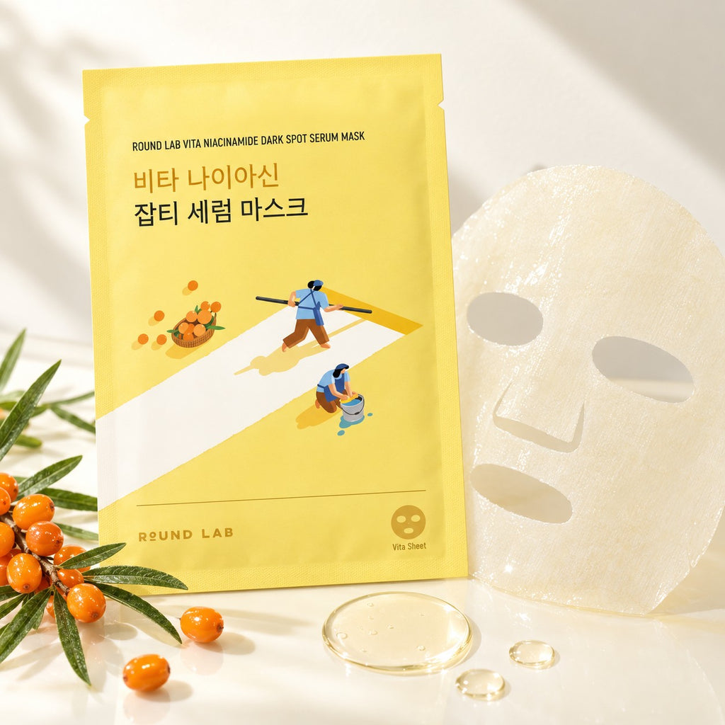 ROUND LAB — Mascarilla con sérum antimanchas Vita Niacin · 10 mascarillas