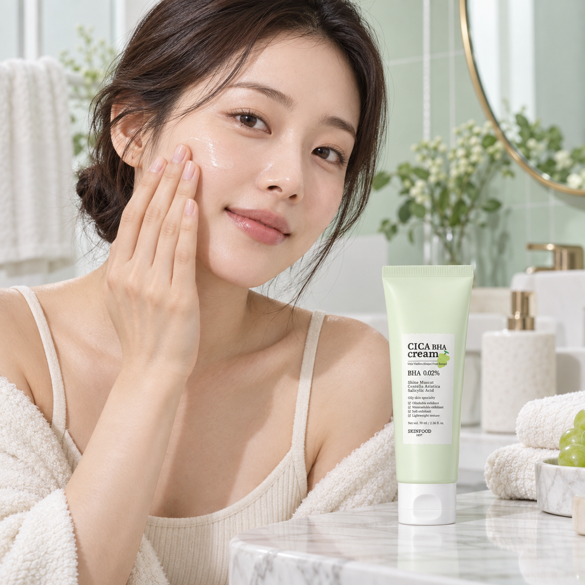 SKINFOOD — Crema con uva moscatel, centella y BHA · 70 ml