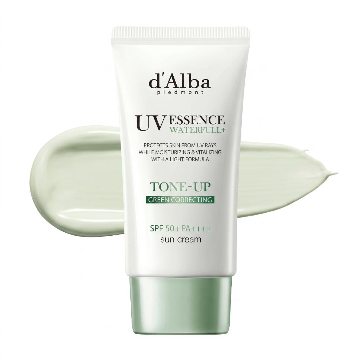 d'Alba — Crema solar iluminadora verde con liposomas de árbol de té · 50 ml