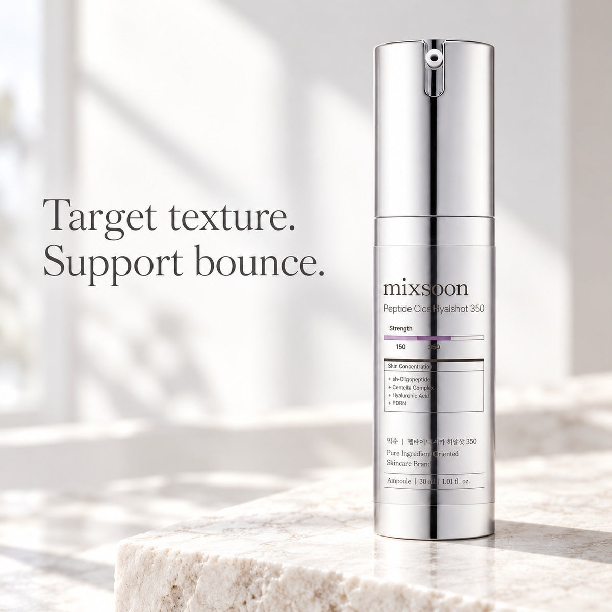 mixsoon — Sérum Hyalshot 350 con péptidos y centella · 30 ml