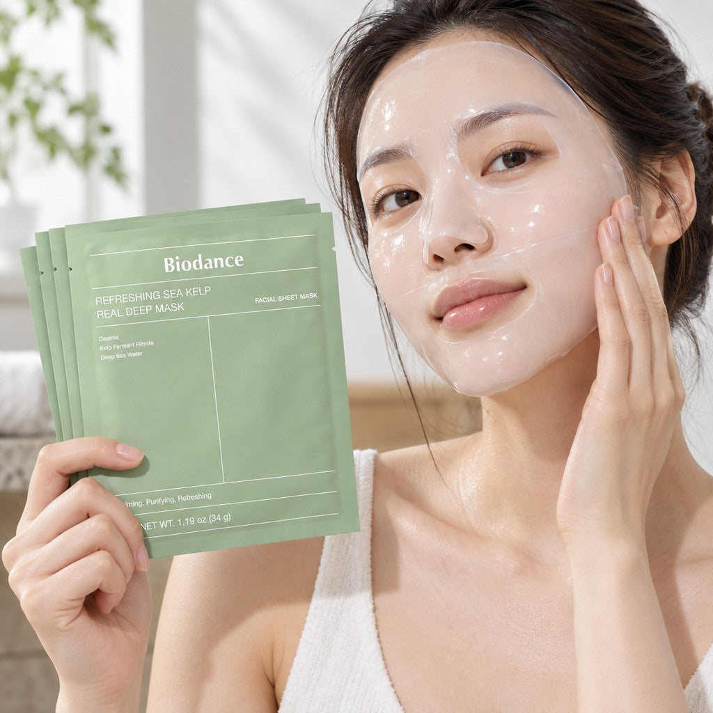 Biodance — Mascarilla intensiva refrescante con algas marinas · 4 mascarillas