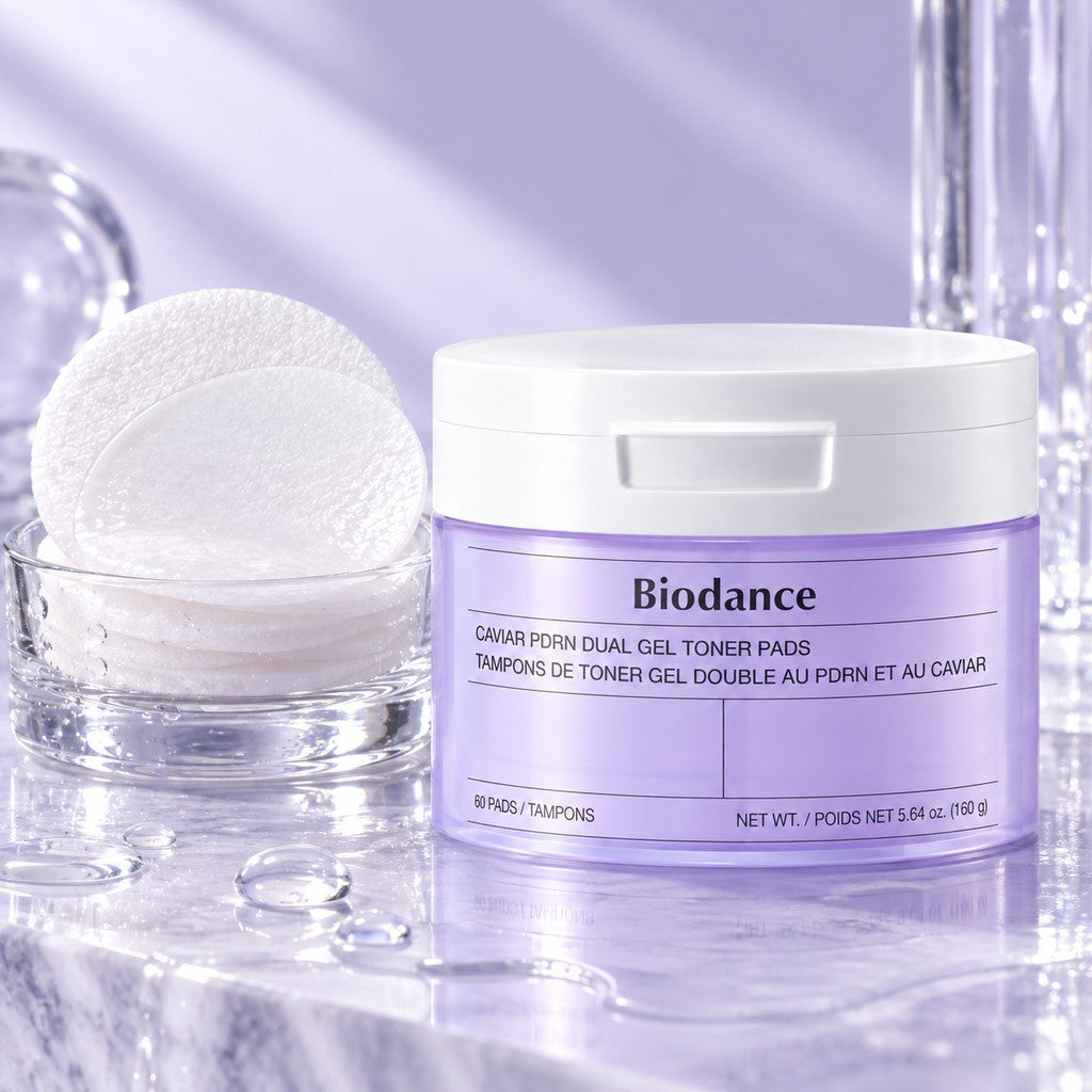 Biodance — Discos tónicos de doble gel con caviar y PDRN · 60 discos