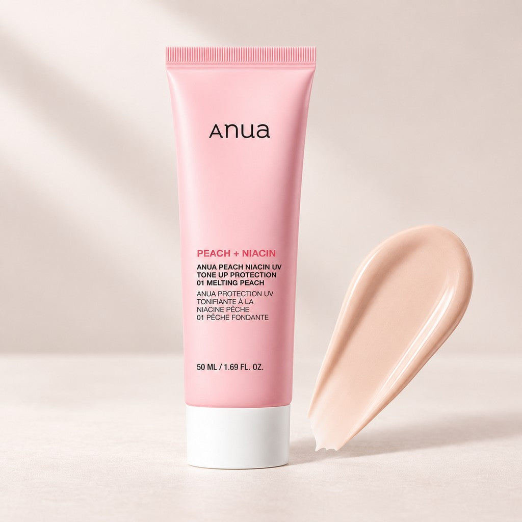 Anua — Protector UV iluminador con melocotón y niacina · tono 01 Melocotón · 50 ml