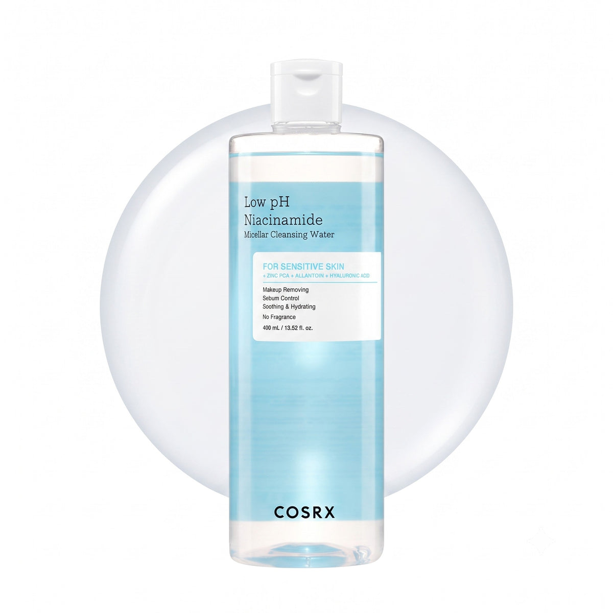 COSRX — Agua micelar limpiadora de pH bajo con niacinamida · 400 ml