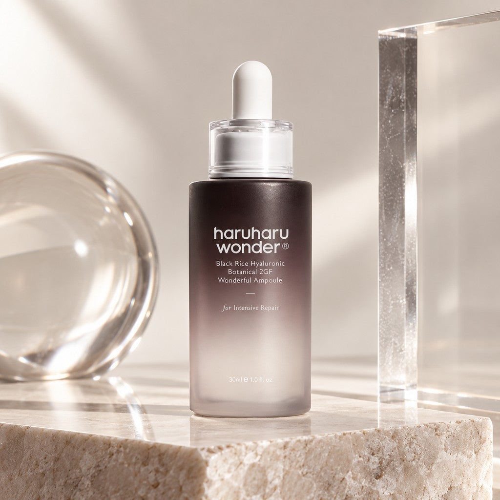 haruharu wonder — Sérum concentrado botánico 2GF con arroz negro y ácido hialurónico · 30 ml