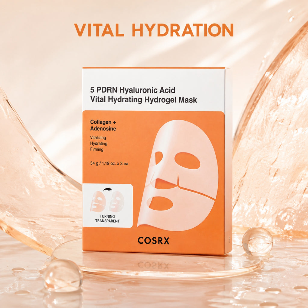 COSRX — Mascarilla de hidrogel hidratante con PDRN 5 y ácido hialurónico · 3 mascarillas