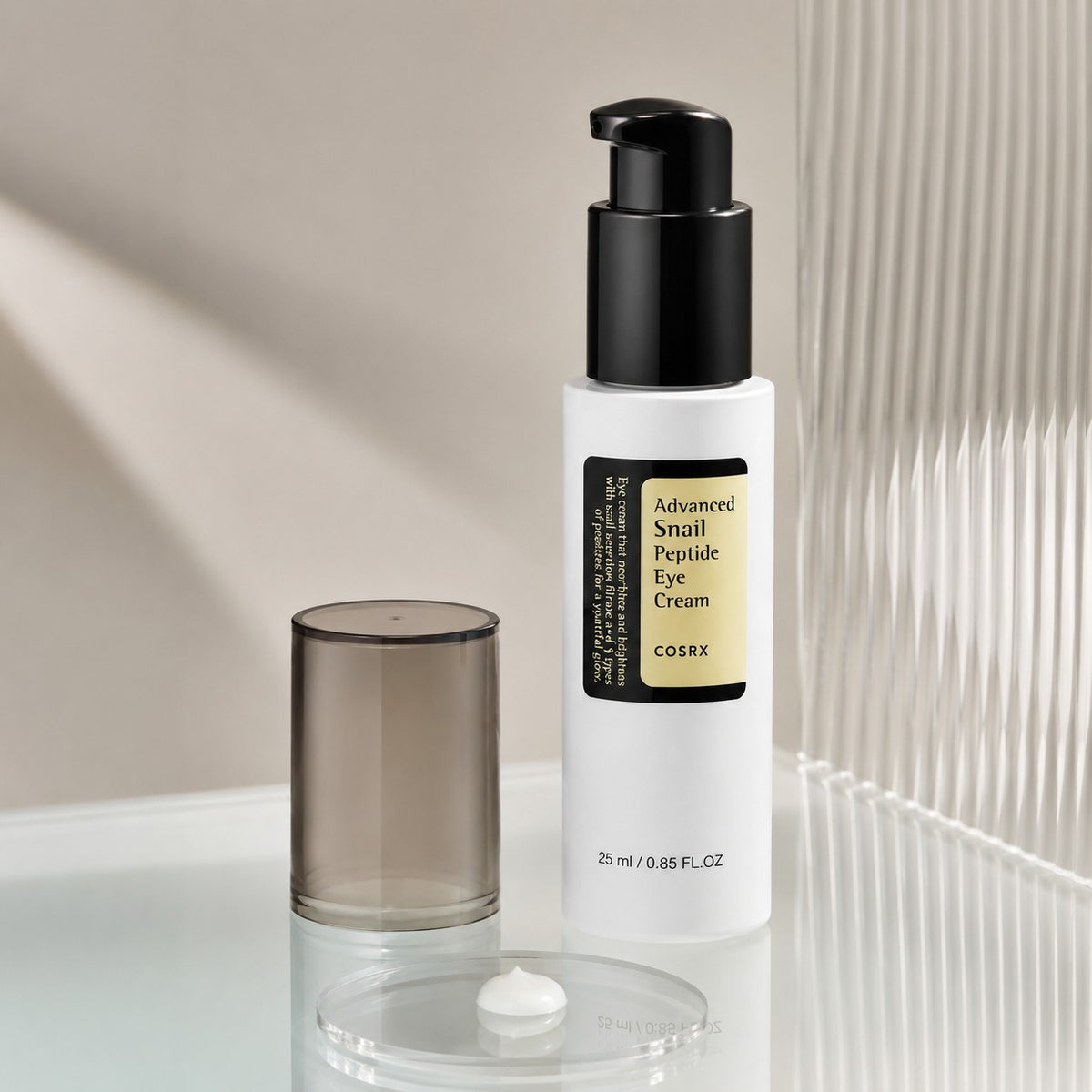 COSRX — Contorno de ojos con mucina de caracol y péptidos · 25 ml