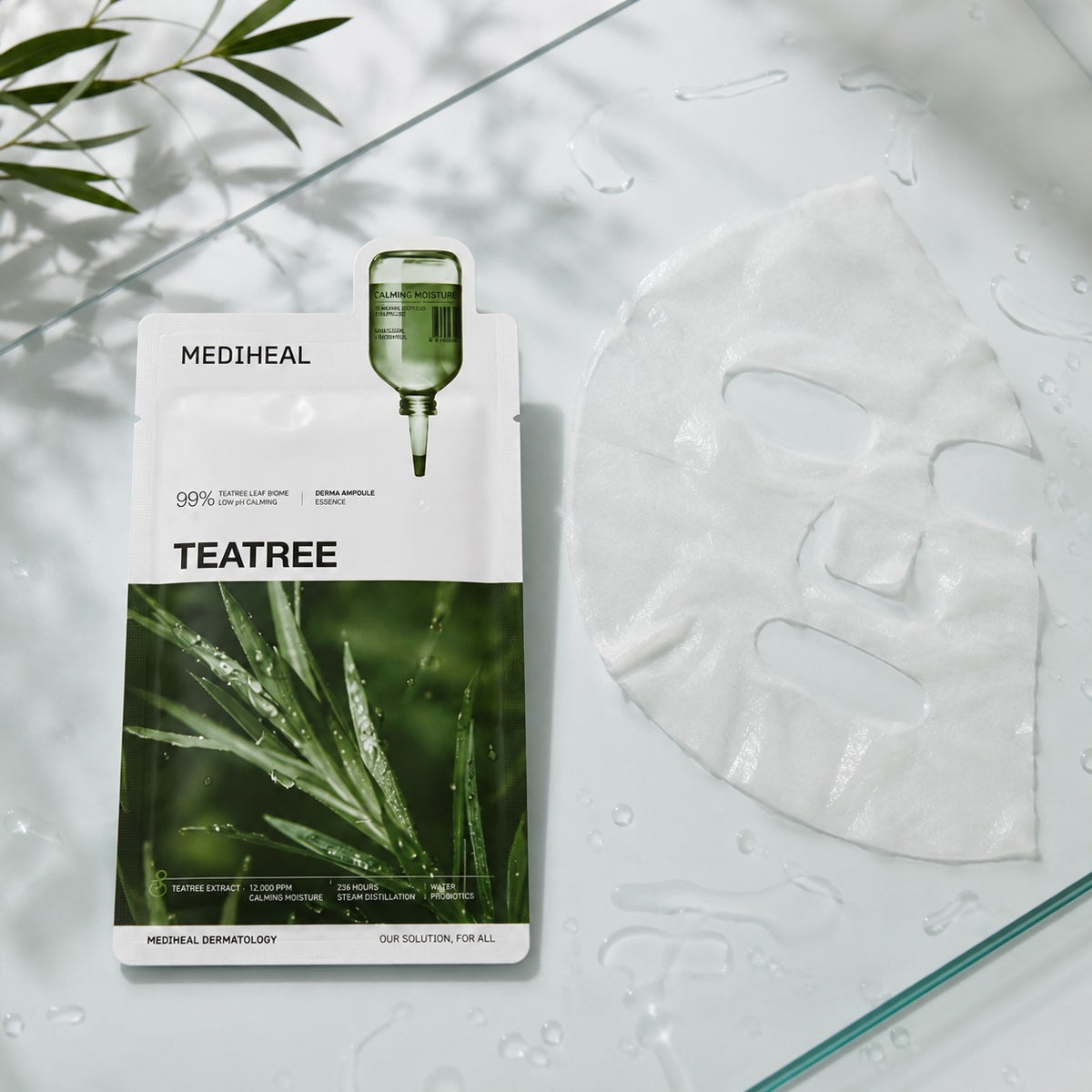 MEDIHEAL — Mascarilla esencial de árbol de té · 10 mascarillas